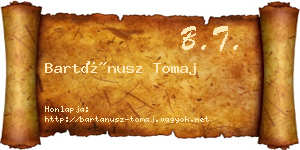 Bartánusz Tomaj névjegykártya